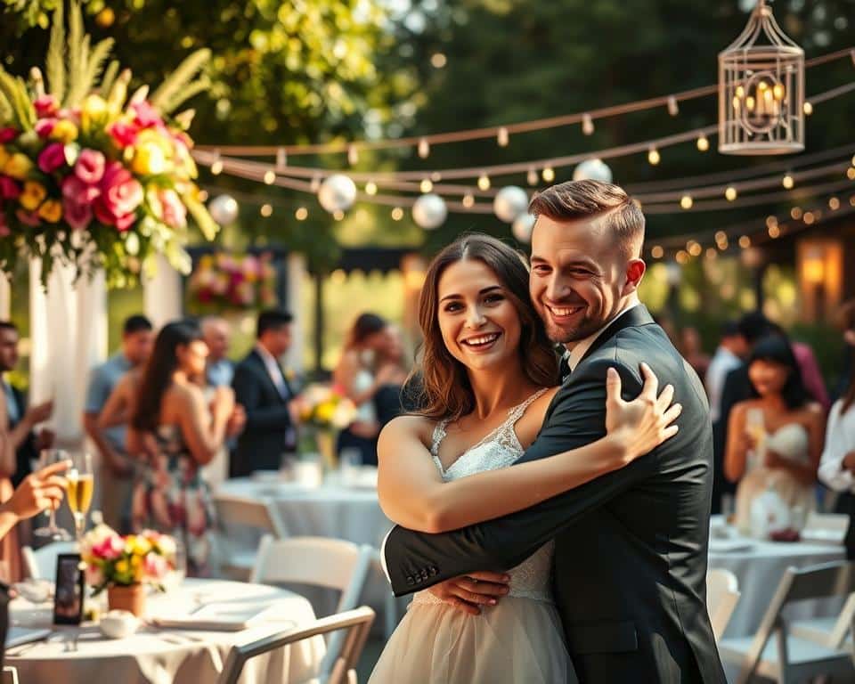 freudige Hochzeitsatmosphäre