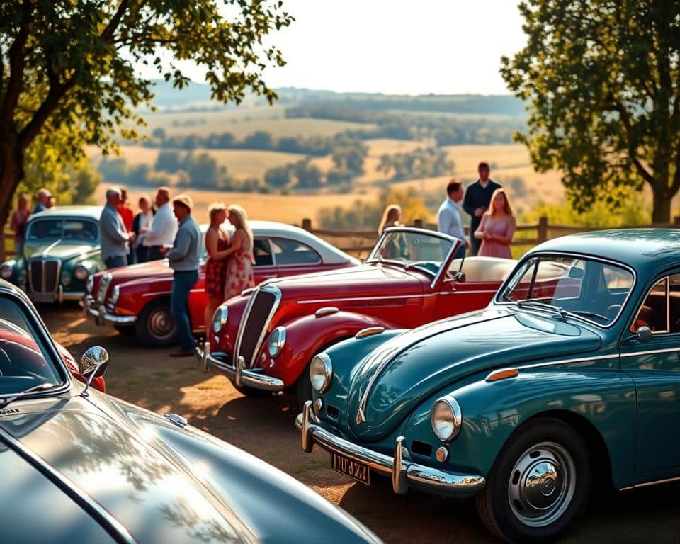 nostalgische Geburtstagsfeier mit Oldtimern